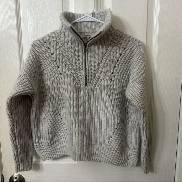 Madewell Sweaters - Madewell Pointelle Half-Zip Pullover Sweater, xxs